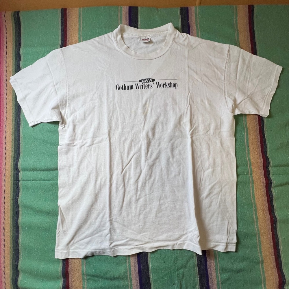 Batman Gotham Writers Workshop T-Shirt Mens 2XL White Vintage 1990s NYC